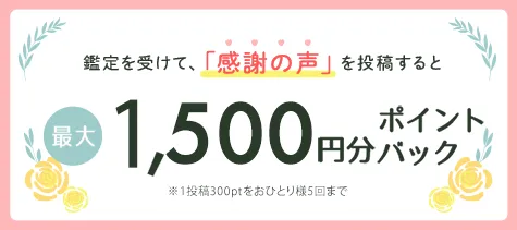 感謝の声を投稿すると最大1,500円分ポイントプレゼント